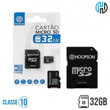 Cartão de Memória 32GB Classe 10 + Adaptador SD-32 Hoopson